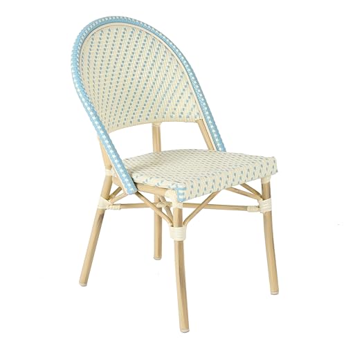 Oviala Terrassenstuhl aus Aluminium und Polyrattan, blau von Oviala