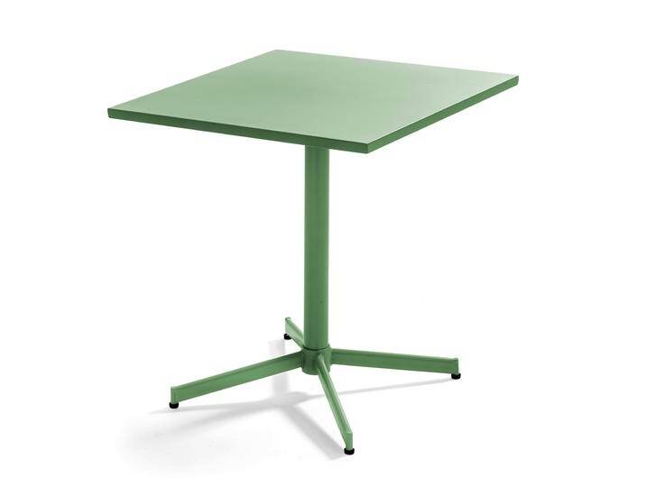 Gartentisch Quadratisch verstellbarer aus Metall, 4 Personen, 70x70 cm von Oviala