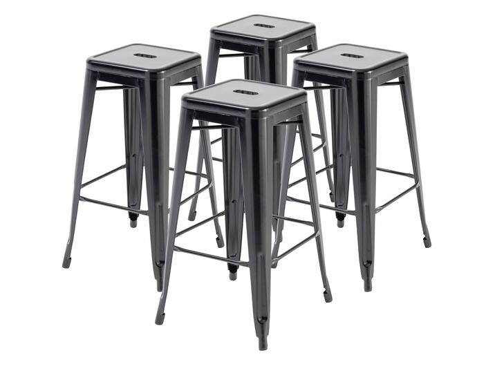 Set von 4 Barhockern in mattem Finish von Oviala