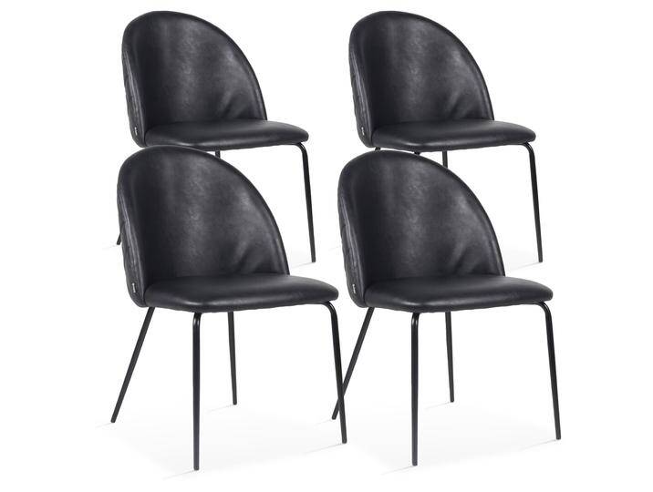 Set von 4 Esszimmerstuhl aus beschichtetem Textil und FSC®-zertifiziertem Holz von Oviala