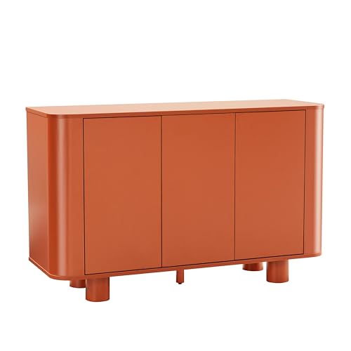 Sideboard mit 3 Türen, modern, rechteckig, Länge 120 cm, Orange Sideboard mit 3 Türen, modern, rechteckig, Länge 120 cm, Orange von Oviala