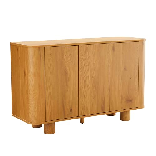 Sideboard mit 3 Türen, modern, rechteckig, Länge 120 cm, helles Holz Sideboard mit 3 Türen, modern, rechteckig, Länge 120 cm, helles Holz von Oviala