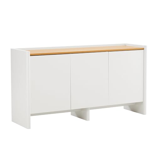 Sideboard mit 3 Türen, modern, rechteckig, Länge 140 cm, Grün Sideboard mit 3 Türen, modern, rechteckig, Länge 140 cm, Grün von Oviala