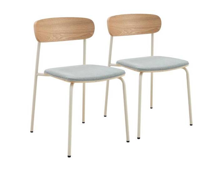 Stühle aus Holz, Metall und Stoff - 2er-Set Stühle aus Holz, Metall und Stoff - 2er-Set von Oviala