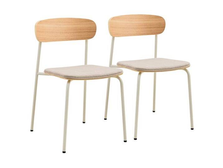 Stühle aus Holz, Metall und Stoff - 2er-Set Stühle aus Holz, Metall und Stoff - 2er-Set von Oviala