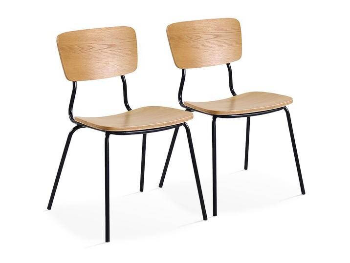 Stühle aus Holz FSC® und Metall - 2er-Set von Oviala