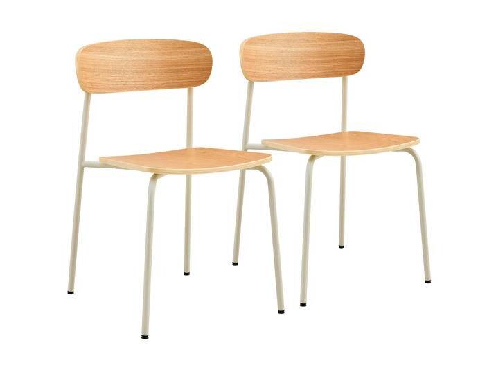 Stühle aus Holz und Metall - 2er-Set von Oviala