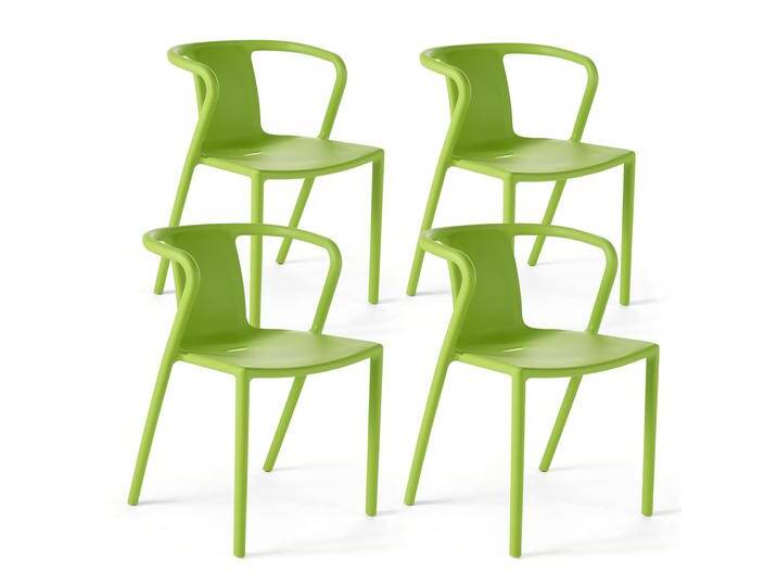 Stühle aus Kunststoff mit Armlehnen - 4er-Set von Oviala