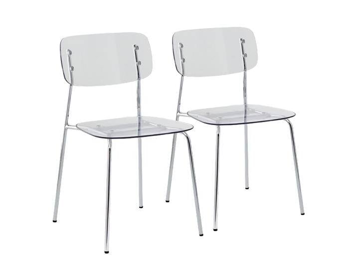 Stühle aus Kunststoff und Metall transparente - 2er-Set von Oviala