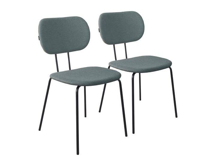 Stühle aus Stoff und Metall - 2er-Set von Oviala