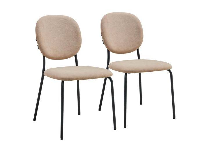 Stühle aus Stoff und Metall - 2er-Set von Oviala