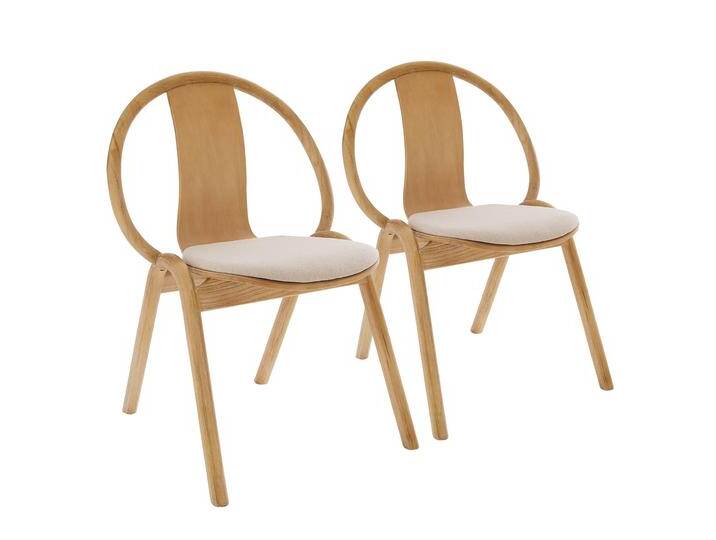 Stühle aus Ulmenholz und Stoff - 2er-Set Stühle aus Ulmenholz und Stoff - 2er-Set von Oviala