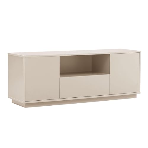 TV-Möbel, modern, rechteckig, Länge 140 cm, naturfarben von Oviala