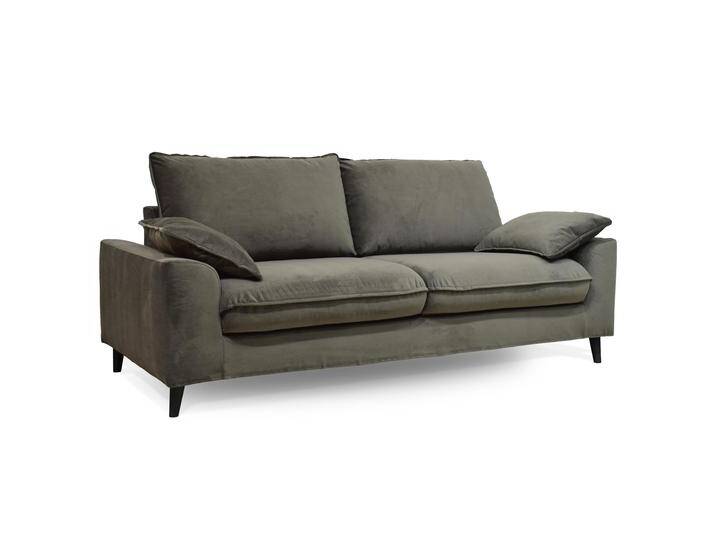 Schlafsofa 3-Sitzer aus Samtbezug abnehmbar mit Kissen Schlafsofa 3-Sitzer aus Samtbezug abnehmbar mit Kissen von Oviala