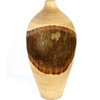 Grand Vase Bombé Massiv En Manguier Véritable - Déco Zen Nature Bohème Chic Artisanat Thaïlandais von Oviry