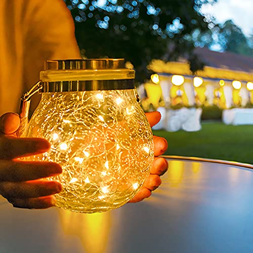 Solarlaterne für Außen, Ovker 30 LED 1 Stück Solarlampen für Außen Garten mit Wasserdicht Solarleuchten Outdoor Dekorative Gartenlaterne für Weg, Terrasse, Halloween Weihnachten(Warmweiß) von Ovker