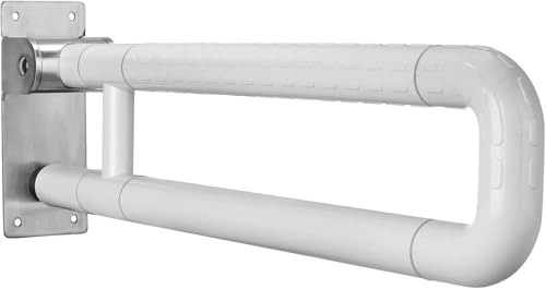 Ovshnrr 60cm Haltegriffe für Senioren, Behinderten wc Haltegriff, Wandstützgriff Klappbar wc Aufstehhilfe für Senioren 300~350 Kg,Rutschfest für Badezimmer Und Toilette (white, 60cm) von Ovshnrr