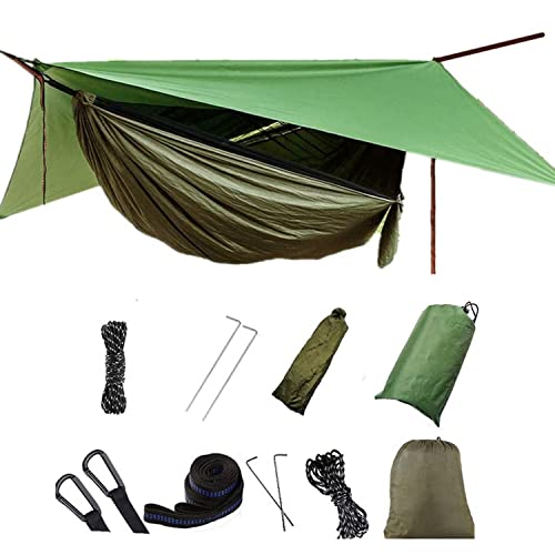 Outdoor Hängematte mit Moskitonetz und Regenfliege Schnell Trocknende Fallschirm Nylon Camping Hängematte Zelte für Camping Rucksackreisen Wandern von Ovyuzhen