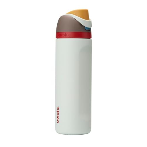 Owala FreeSip Isolierte Edelstahl Trinkflasche mit Strohhalm, 710 ml – BPA-frei, optimal für Sport, Fitness, Outdoor und Reisen, Boneyard von Owala