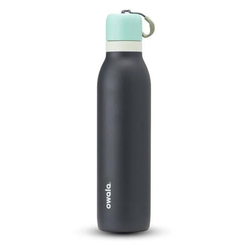 Owala FreeSip Twist Isolierte Edelstahl Trinkflasche mit Strohhalm, 710 ml – BPA-frei, optimal für Sport, Fitness, Reisen, Yoga und Outdoor, Foggy Tide von Owala