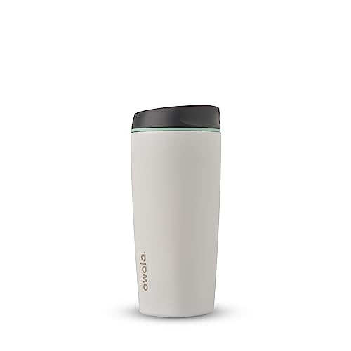 Owala SmoothSip Isolierter Edelstahl-Kaffeebecher, wiederverwendbare Eiskaffeetasse, Reisebecher, BPA-frei, 600 ml, Weiß (Cloudscape) von Owala