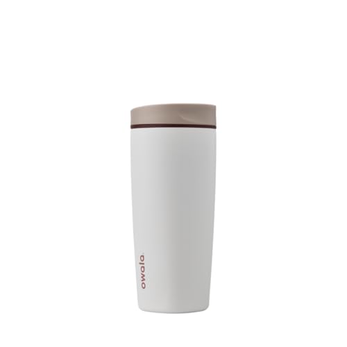 Owala SmoothSip Slider Isolierter Edelstahl-Kaffeebecher, Wiederverwendbarer Eiskaffeebecher, Heißer Kaffee Reisebecher, BPA-frei 590 ml, Beige-Weiß (Vanilla Bean) von Owala
