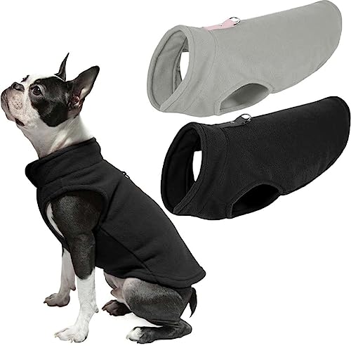 OWBB 2er Hundepullover Fleece Mittelgroße Hunde, Warm Hundejacke hundeweste mit Leine Attachment, Winter Hundepullover Mantel, Kaltwetter Hundebekleidung, Innen und Außeneinsatz von Owbb