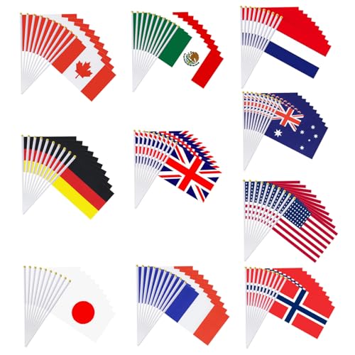 Owddddtnxc 100pcs Country Flags 50 Länder kleine Hand gehalten Internationale Weltflaggen für Party Paraden Bars Sports Clubs Schulfestivals, 5x8 Zoll Owddddtnxc 100pcs Country Flags 50 Länder kleine Hand gehalten Internationale Weltflaggen für Party Paraden Bars Sports Clubs Schulfestivals, 5x8 Zoll von Owddddtnxc