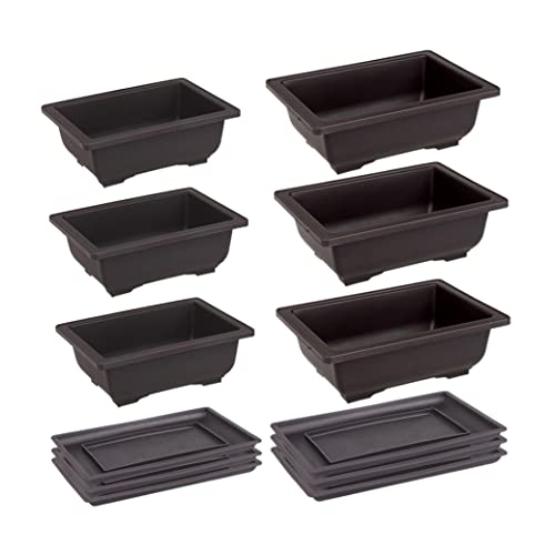 Owddddtnxc Bonsai Trainingstöpfe mit Tablett Plastik Rechteck Sukkulente Pflanzer Blume Anbau Behälter 6Setsplastic Blumentopf Owddddtnxc Bonsai Trainingstöpfe mit Tablett Plastik Rechteck Sukkulente Pflanzer Blume Anbau Behälter 6Setsplastic Blumentopf von Owddddtnxc