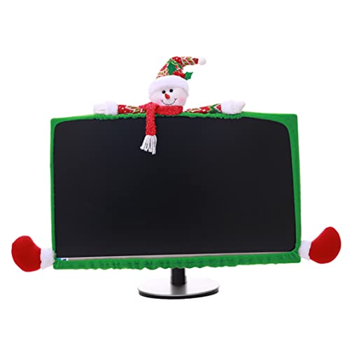Owddddtnxc Computer Monitor Deckung Elastischer Computer Cover kreative Stoff Weihnachtsdekoration für Home Office Decor (Snowman) von Owddddtnxc