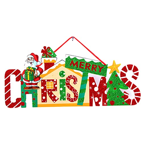 Owddddtnxc Weihnachts Türplatte Ornament Dekorative Hängsschilder für Weihnachtsbäume Türen hängende Anhängerdekorationen (Weihnachtsmann) Frohe Zeichen von Owddddtnxc