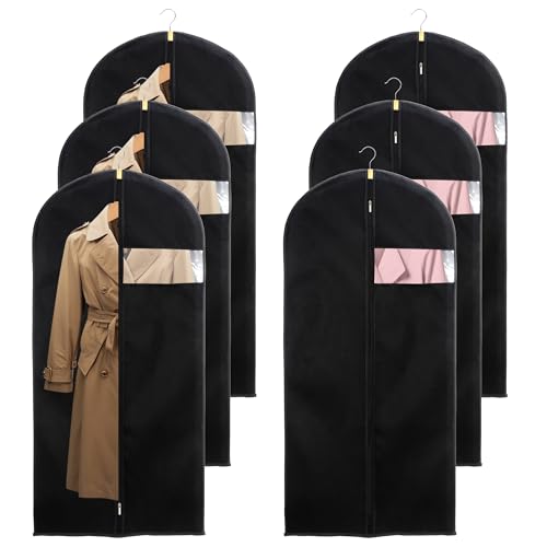 6 Pcs Kleidersäcke aus Non-Woven zum Aufhängen 60 x 140 cm Schwarze Schutzhüllen Staubdichte Kleiderhüllen mit Fenster und Reißverschluss für Hemden, Anzüge, Jacken, Kleider 6 Pcs Kleidersäcke aus Non-Woven zum Aufhängen 60 x 140 cm Schwarze Schutzhüllen Staubdichte Kleiderhüllen mit Fenster und Reißverschluss für Hemden, Anzüge, Jacken, Kleider von Owelth