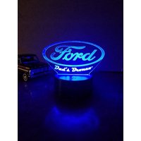 Personalisiertes Ford Acryl Nachtlicht/Schild, Mehrfarbiges Led-Licht Für Garage Oder Männerhöhle von OwenCustomCreations