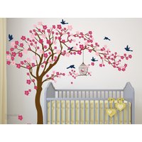 Blütenbaum Wandtattoo, Kirschblütenbaum Dekor, Baum Wandkunst, Wanddekor, Kinderzimmer Wand Vinyl Wanddekor von OwenWallArt