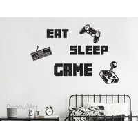 Eat Sleep Game Wandtattoo , Gamer Junge Wandaufkleber, Spiel Deko Wandsticker, Spielzimmer Schlafzimmer Sticker von OwenWallArt