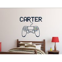 Gamer Name Controller Aufkleber, Wandsticker, Mit Namen Vinyl Wandaufkleber, Jungenzimmer Wanddeko, Gaming Aufkleber von OwenWallArt