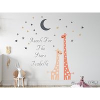 Giraffe Mit Zitate Und Benutzerdefinierten Namen Wandtattoo, Kinderzimmer Krippe Vinyl Wandaufkleber, Kinder Wandaufkleber von OwenWallArt