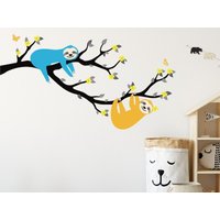 Kinderzimmer Wandtattoo, Faultier Vinyl Aufkleber, Wandtattoo Faultier, Baby Wandaufkleber von OwenWallArt