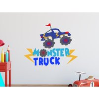 Monstertruck Wandtattoa, Lkw-Aufkleber, Junge Deko, Kinderzimmer Lkw Vinyl Aufkleber, Kinder Wanddeko, Jungenzimmer Wandaufkleber von OwenWallArt