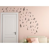 Musik Studio Wandaufkleber, Vinyl Noten Wandkunst, Wandtattoo, Freund Geschenk, Disc Kunst von OwenWallArt