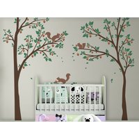 Wandtattoo Kinderzimmer, Baum Wandsticker, Wandkunst, Eichhörnchen Mit Aufkleber von OwenWallArt