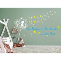 Wandtattoo Mädchenzimmer, Inspirierende Zitate Mit Pustezahn Wandtattoo, Sing-Love-Dance Spruch Kinderzimmer Wandkunst von OwenWallArt