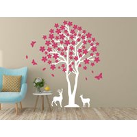 Weißer Baum Wandtattoo, Kirschblütenbaum Wandkunst, Wanddekor, Kinderzimmer Wand Vinyl Wanddekor von OwenWallArt
