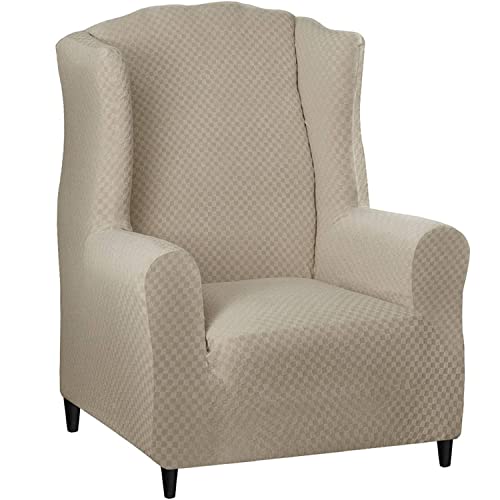OwkHome 1 Stück Stretch-Sesselbezug for Ohrensessel – Waschbarer, Elastischer Möbelschutz(Khaki) von OwkHome
