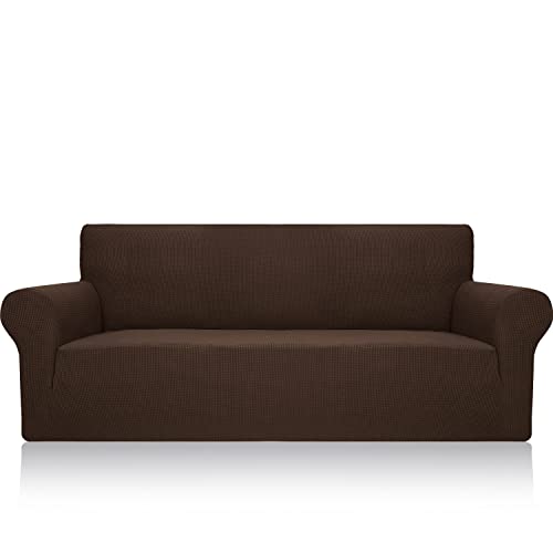 OwkHome 1-teiliger Stretch-Jacquard-Sofabezug Mit Rutschfestem Design for Das Wohnzimmer(Dark Brown,Chair (31-46 in)) von OwkHome