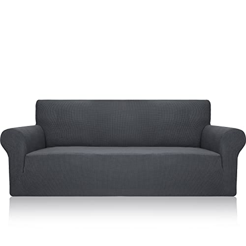 OwkHome 1-teiliger Stretch-Jacquard-Sofabezug Mit Rutschfestem Design for Das Wohnzimmer(Dark Grey,Chair (31-46 in)) von OwkHome