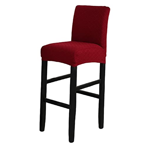 OwkHome 2er-Pack Hocker-Schonbezüge, rutschfest, Elastische Unterseite, Abnehmbar Und Waschbar, for Barhocker, Küche, Café, Esszimmer(Wine Red) von OwkHome