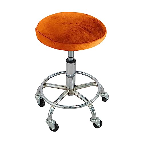 OwkHome 2er-Pack Samt-Sitzbezüge for Hocker, Dehnbare, Waschbare Runde Barhocker-Schoner(Orange) von OwkHome