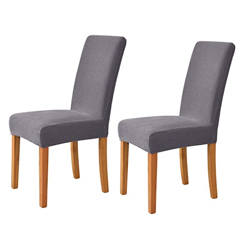 OwkHome 2er-Pack wasserdichte Stretch-Stuhlhussen, Elastischer Jacquard-Bürostuhlbezug for Drehsessel(Grey Blue) von OwkHome
