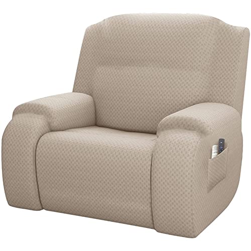 OwkHome 4-teiliges Jacquard-Liegestuhl-Schonbezug-Set, Super Stretch Anti-Rutsch-Möbelschutzbezug for Sofa(Khaki) von OwkHome